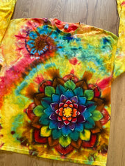 2XL Special Mandala Shirt | Trippy Tie Dye Tee | Lotus Flower Shirt | Oversized Tee | Psychedelic Shirt | Long Sleeve Yoga Tee