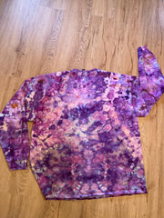 2XL Handmade Mandala Shirt | Trippy Tie Dye Tee | Lotus Flower Shirt | Oversized Tee | Psychedelic Shirt | Long Sleeve Yoga Tee