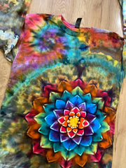 Medium Shirt | Handmade Special Mandala Shirt | Trippy Tie Dye | Lotus Flower Shirt | Oversized Tee | Psychedelic Shirt | Long Sleeve Tee