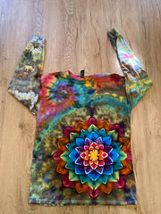 Medium Shirt | Handmade Special Mandala Shirt | Trippy Tie Dye | Lotus Flower Shirt | Oversized Tee | Psychedelic Shirt | Long Sleeve Tee