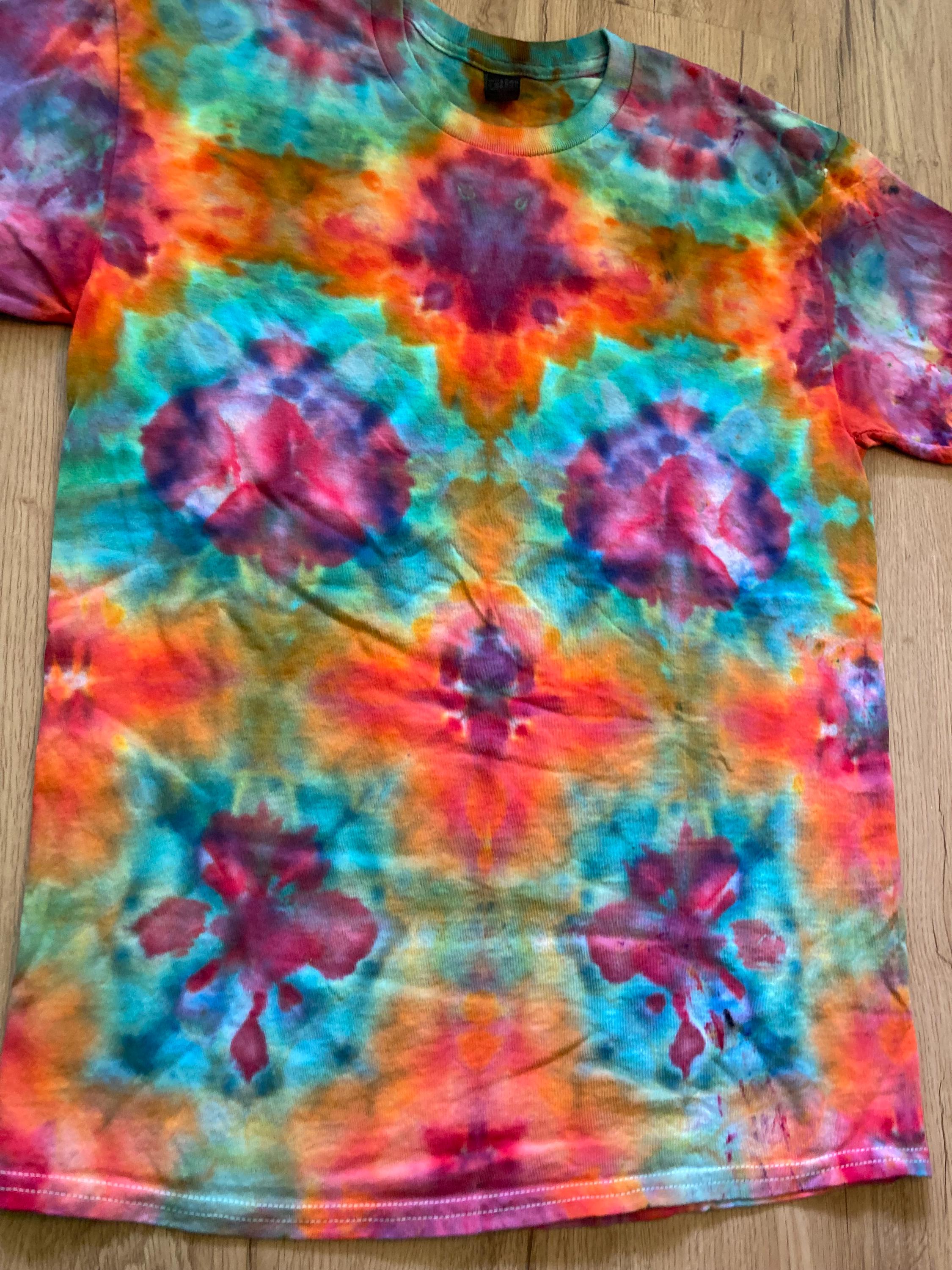 Medium Shirt | Fractal Tie Dye Shirt | Psychedelic T Shirt | Galaxy Ice Dye Shirt | Festival Shirt | Mandala Psytrance Shirt | Geode Tie Dye