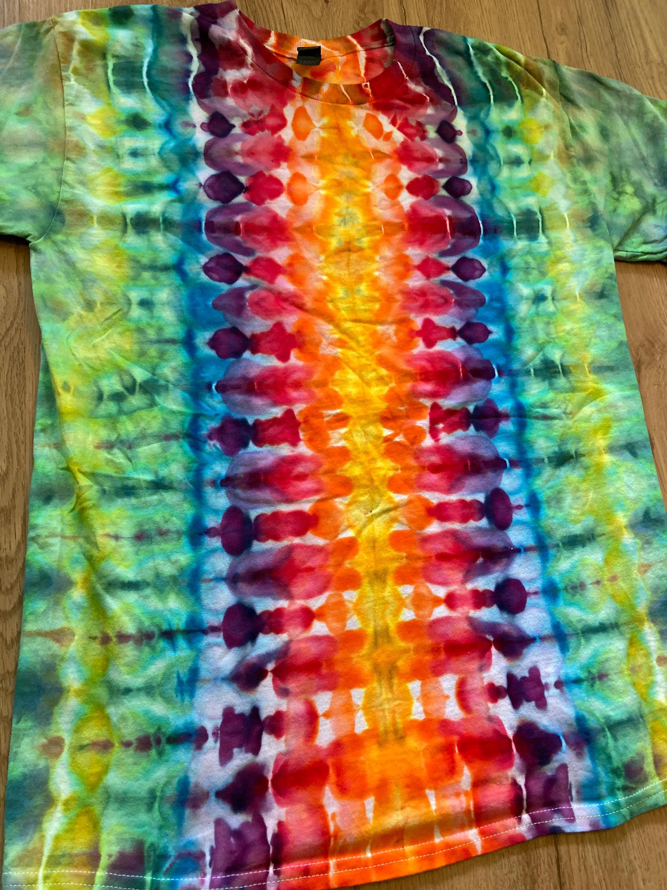 Medium Shirt | Fractal Tie Dye Shirt | Psychedelic T Shirt | Galaxy Ice Dye Shirt | Festival Shirt | Mandala Psytrance Shirt | Geode Tie Dye