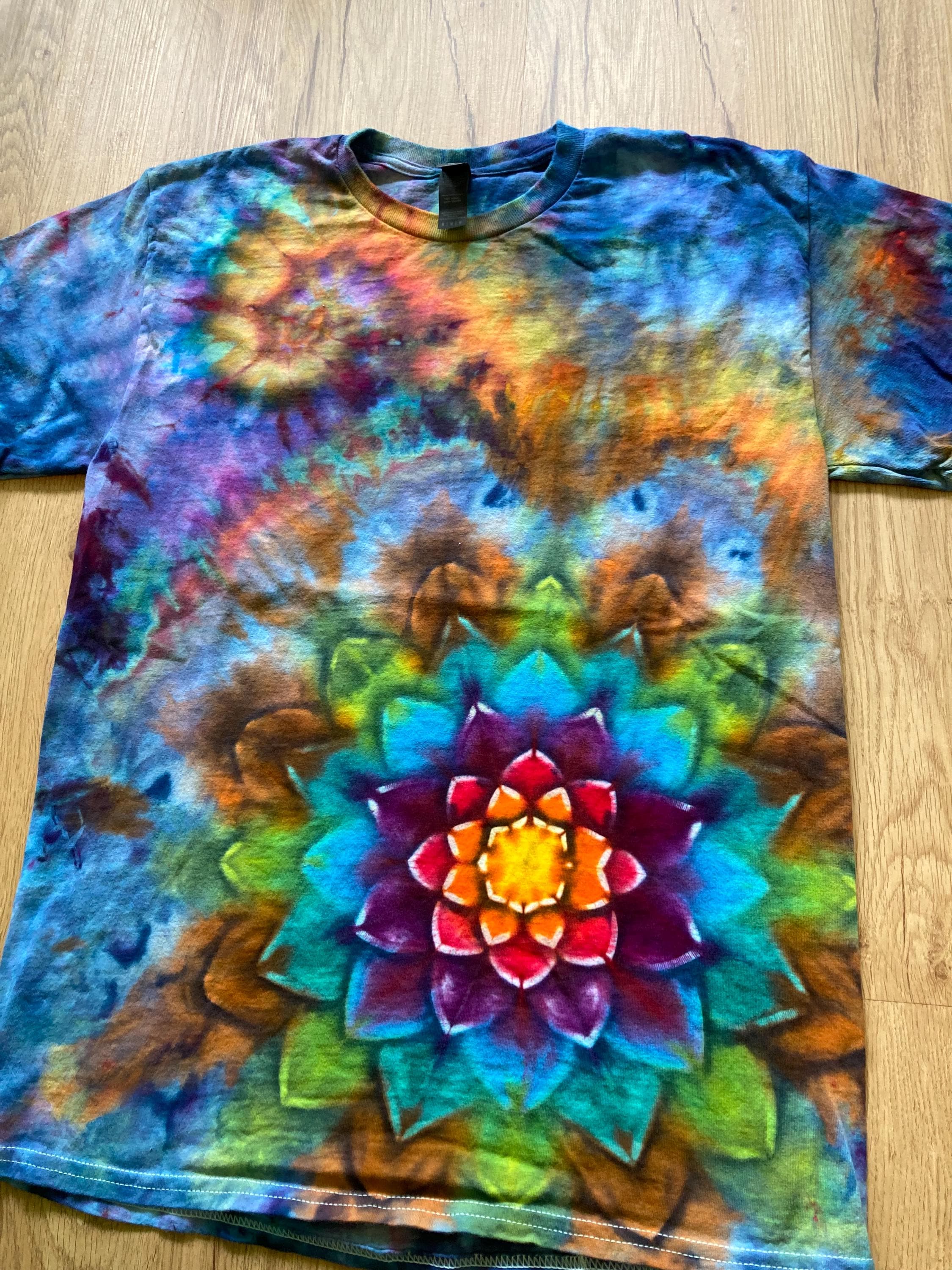 Medium Shirt | Special Tie Dye Shirt | Psychedelic T Shirt | Galaxy Ice Dye Shirt | Festival Shirt | Mandala Psytrance Shirt | Geode Tie Dye