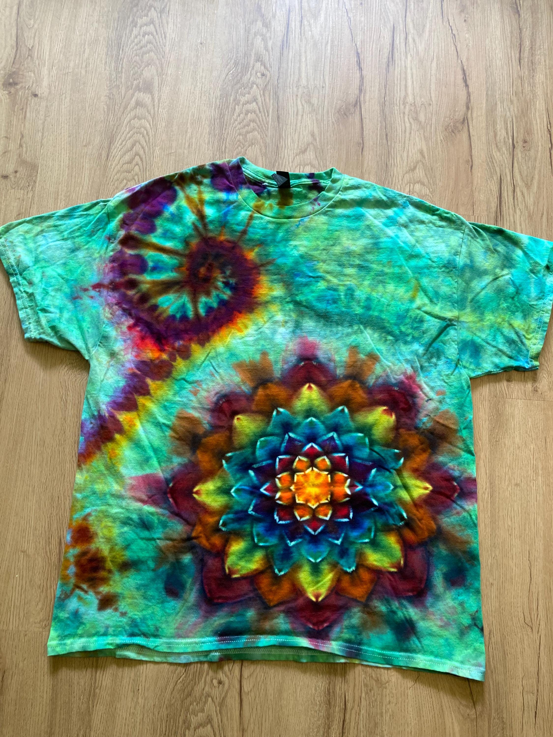 Xl Shirt | Special Tie Dye Shirt | Psychedelic T Shirt | Galaxy Ice Dye Shirt | Festival Shirt | Mandala Psytrance Shirt | Geode Tie Dye