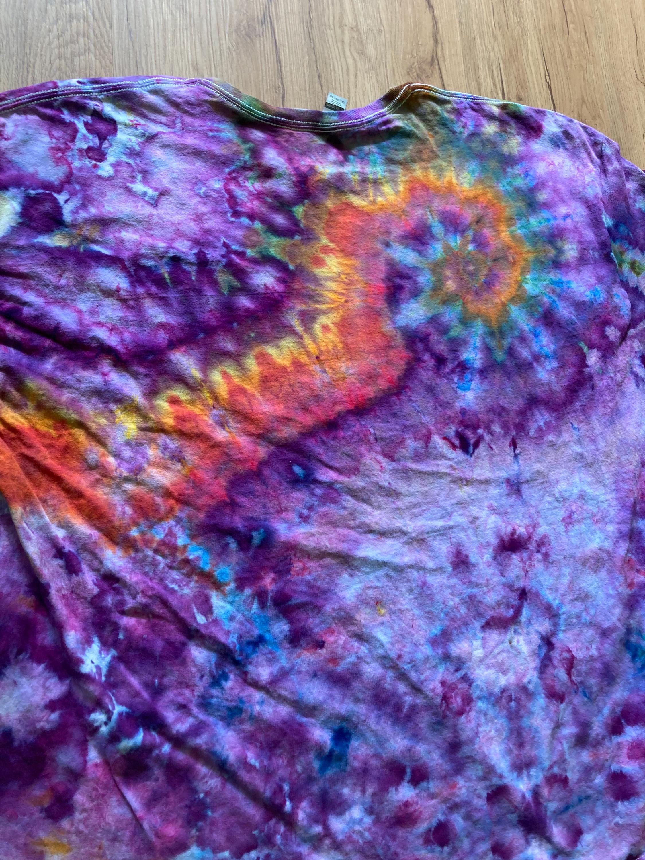 3XL Shirt | Special Tie Dye Shirt | Psychedelic T Shirt | Galaxy Ice Dye Shirt | Festival Shirt | Mandala Psytrance Shirt | Geode Tie Dye