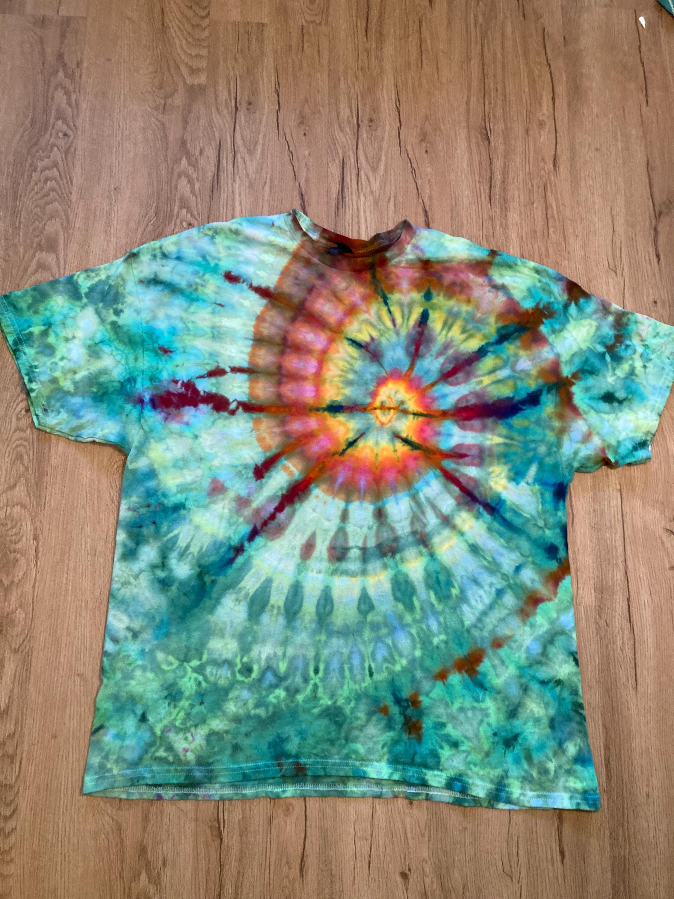 2Xl | Spiral Swirl Tie Dye Shirt | Psychedelic T Shirt | Galaxy Ice Dye Shirt | Festival Shirt | Mandala Psytrance Shirt | Geode Tie Dye
