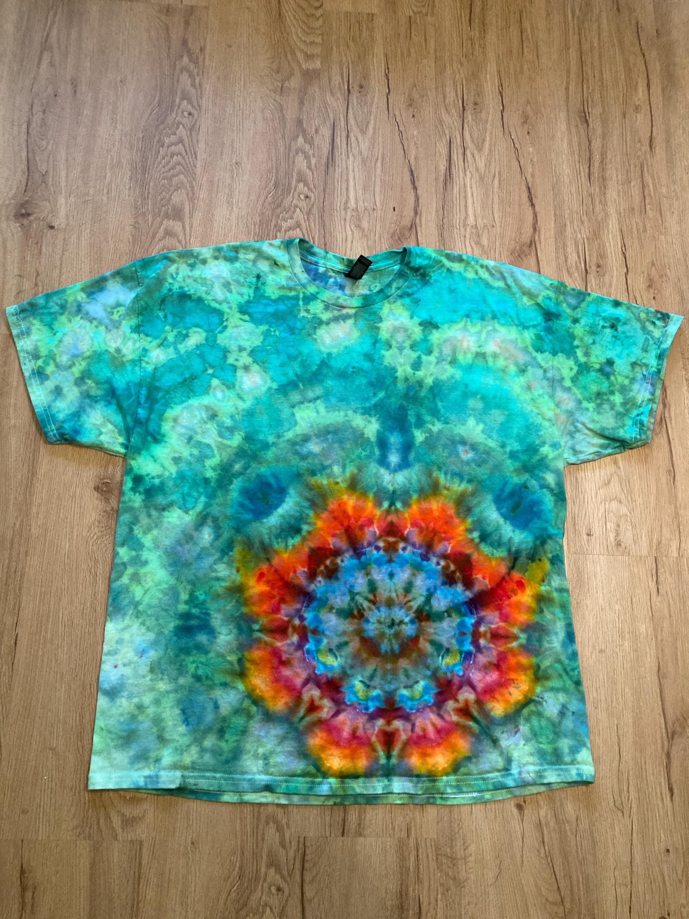 2Xl | Lotus Tie Dye Shirt | Psychedelic T Shirt | Galaxy Ice Dye Shirt | Festival Shirt | Mandala Psytrance Shirt | Geode Tie Dye