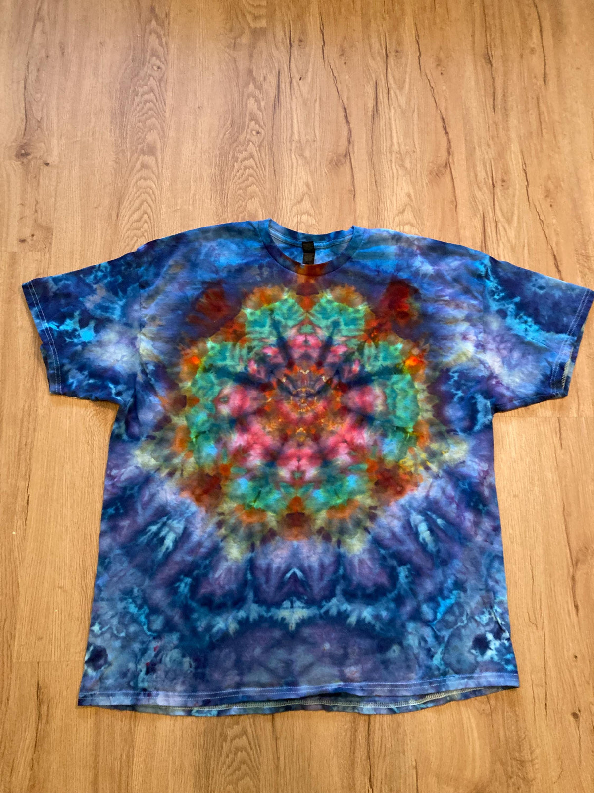 2Xl | Lotus Tie Dye Shirt | Psychedelic T Shirt | Galaxy Ice Dye Shirt | Festival Shirt | Mandala Psytrance Shirt | Geode Tie Dye