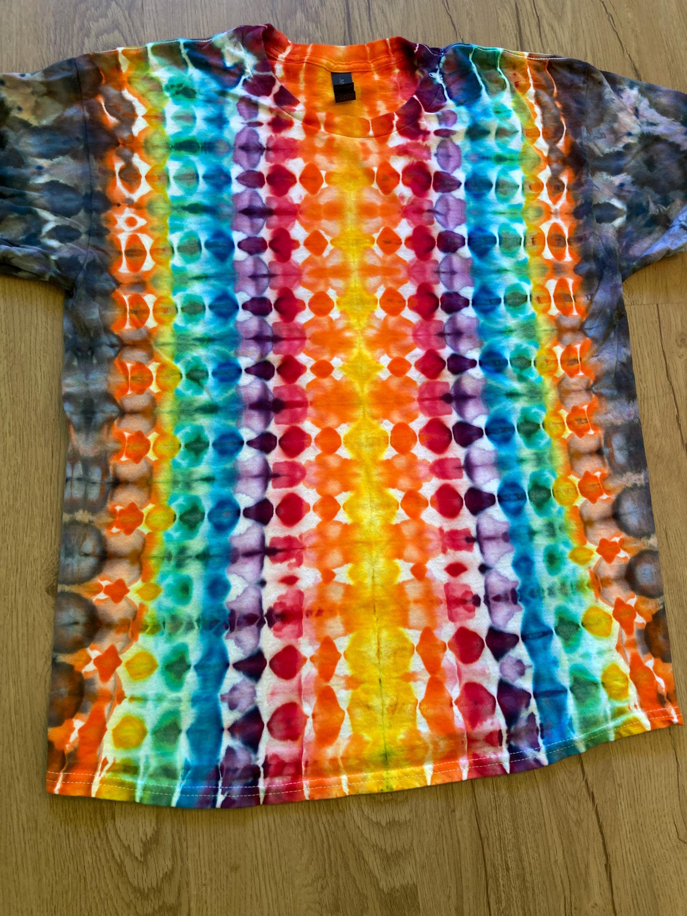 Large Shirt | Fractal Tie Dye Shirt | Psychedelic T Shirt | Galaxy Ice Dye Shirt | Festival Shirt | Mandala Psytrance Shirt | Geode Tie Dye