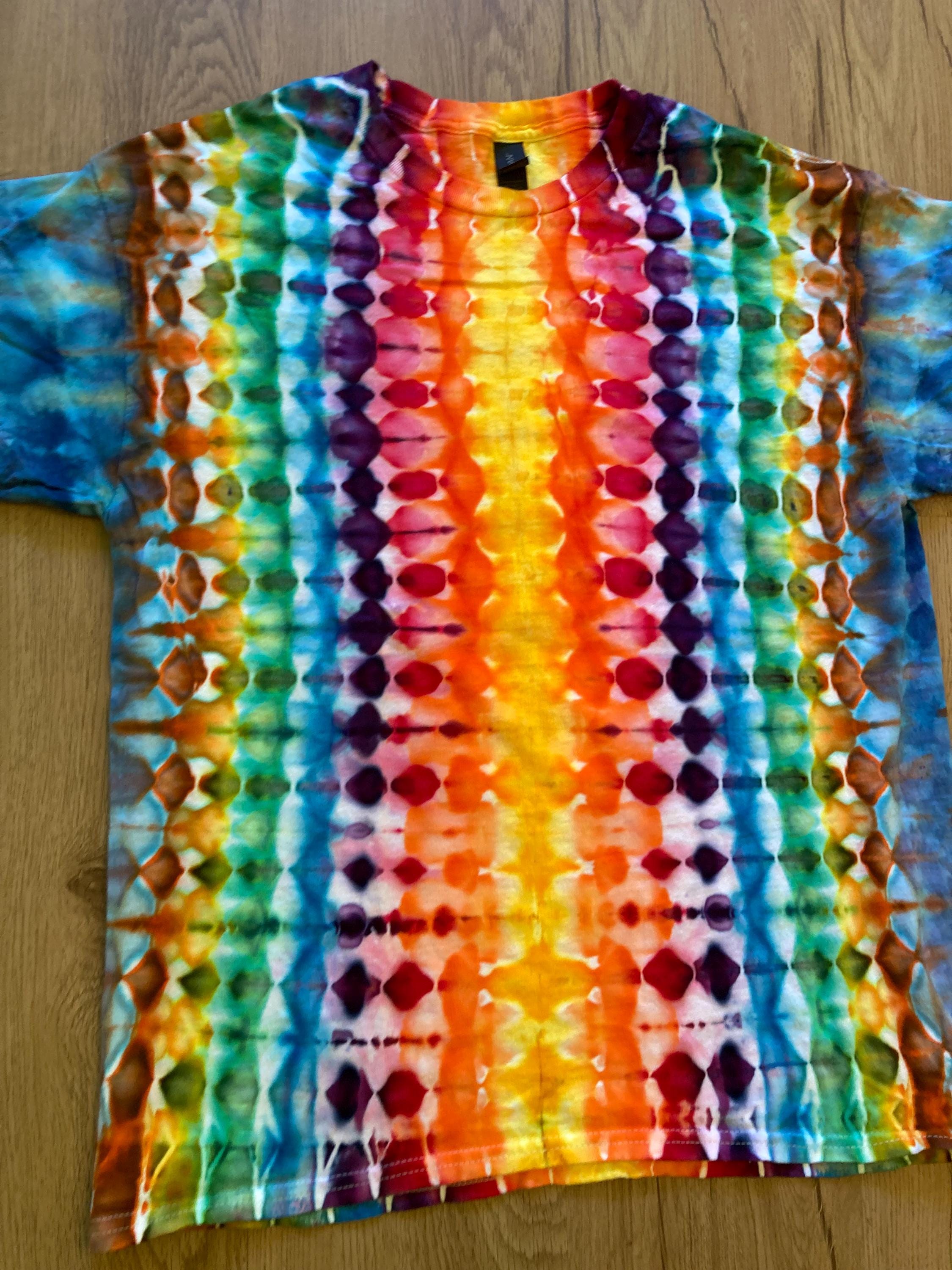 Large Shirt | Fractal Tie Dye Shirt | Psychedelic T Shirt | Galaxy Ice Dye Shirt | Festival Shirt | Mandala Psytrance Shirt | Geode Tie Dye