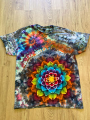 Large Special Tie Dye T-Shirt psychedelic kaleidoscopic mandala  ice dye