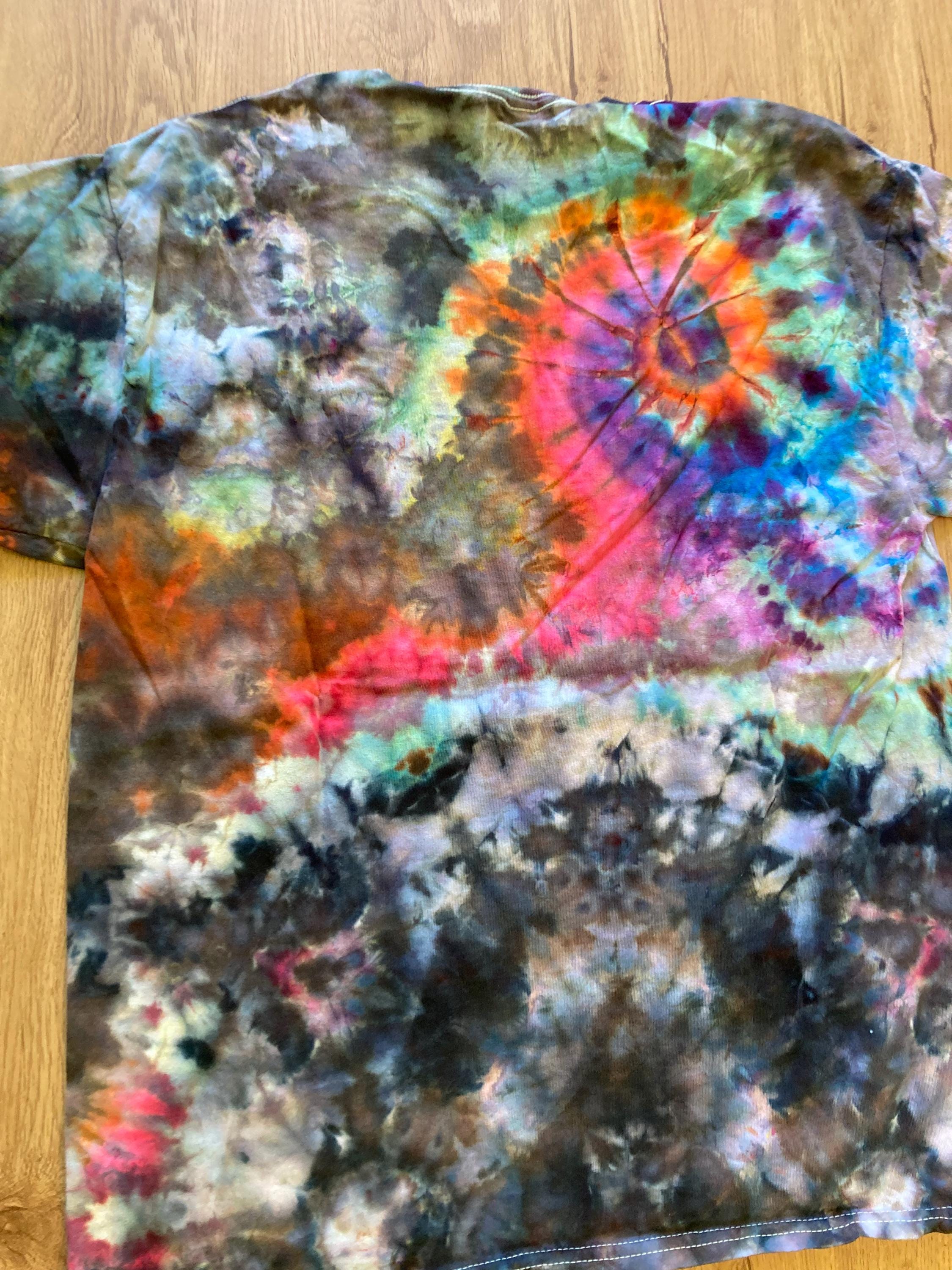 Large Special Tie Dye T-Shirt psychedelic kaleidoscopic mandala  ice dye
