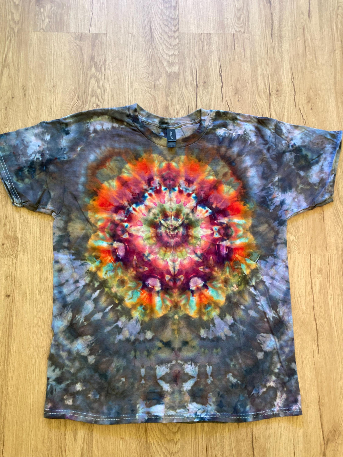 Large Shirt | Lotus Tie Dye Shirt | Psychedelic T Shirt | Galaxy Ice Dye Shirt | Festival Shirt | Mandala Psytrance Shirt | Geode Tie Dye