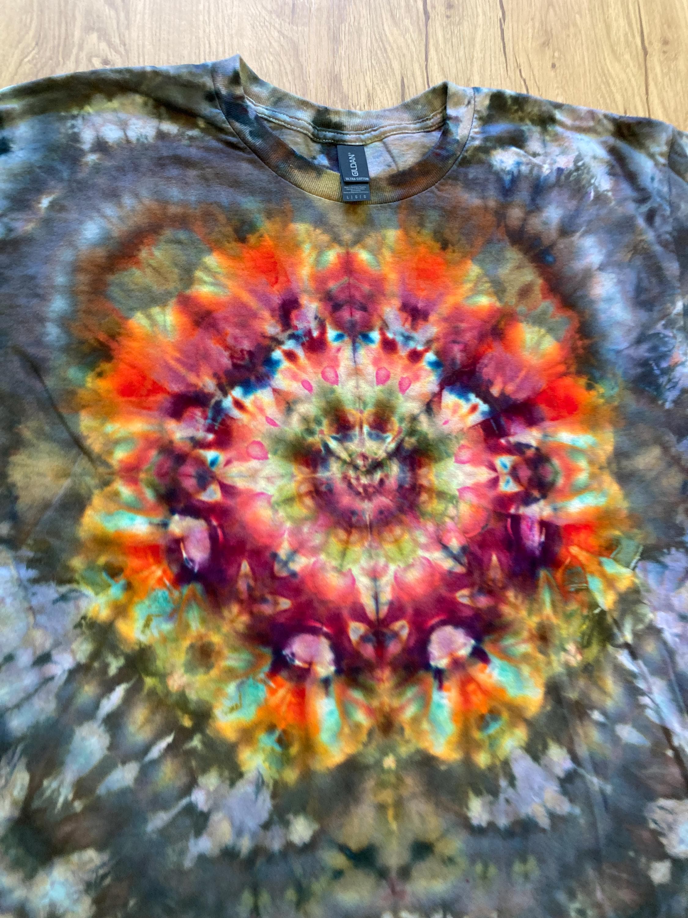 Large Shirt | Lotus Tie Dye Shirt | Psychedelic T Shirt | Galaxy Ice Dye Shirt | Festival Shirt | Mandala Psytrance Shirt | Geode Tie Dye