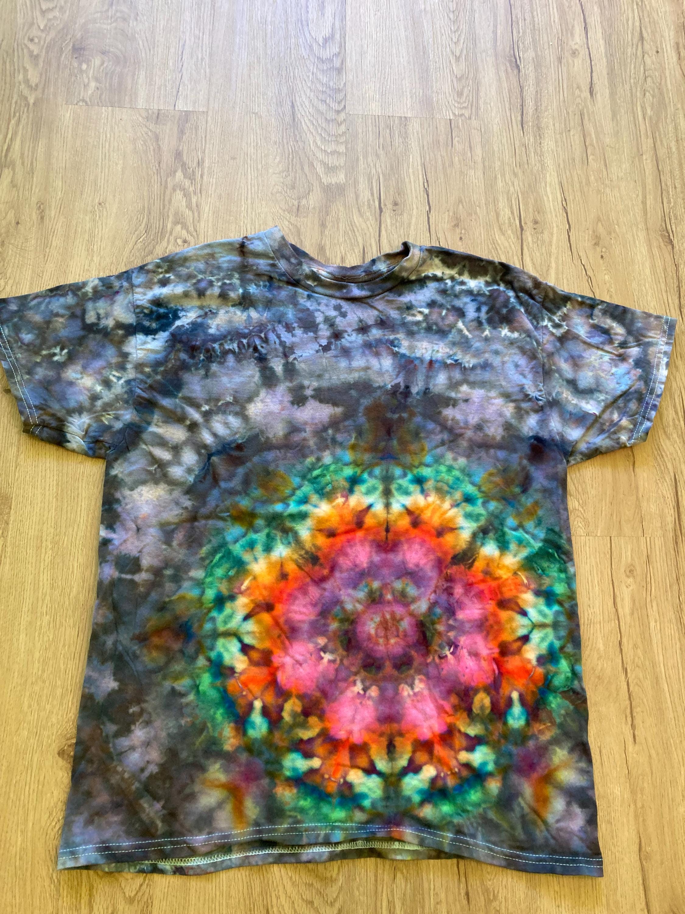 Large Shirt | Lotus Tie Dye Shirt | Psychedelic T Shirt | Galaxy Ice Dye Shirt | Festival Shirt | Mandala Psytrance Shirt | Geode Tie Dye