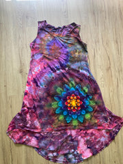 Large  Special Tie Dye dress Psychedelic  kaleidoscopic burst mandala flower Galaxy