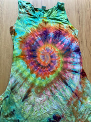 Size 2xl Dress | Psychedelic Hippie Dress | High Low Tie Dye Dress | Mandala Flower Tank Dress | Festival Apparel | Galaxy Ice Dye Dress