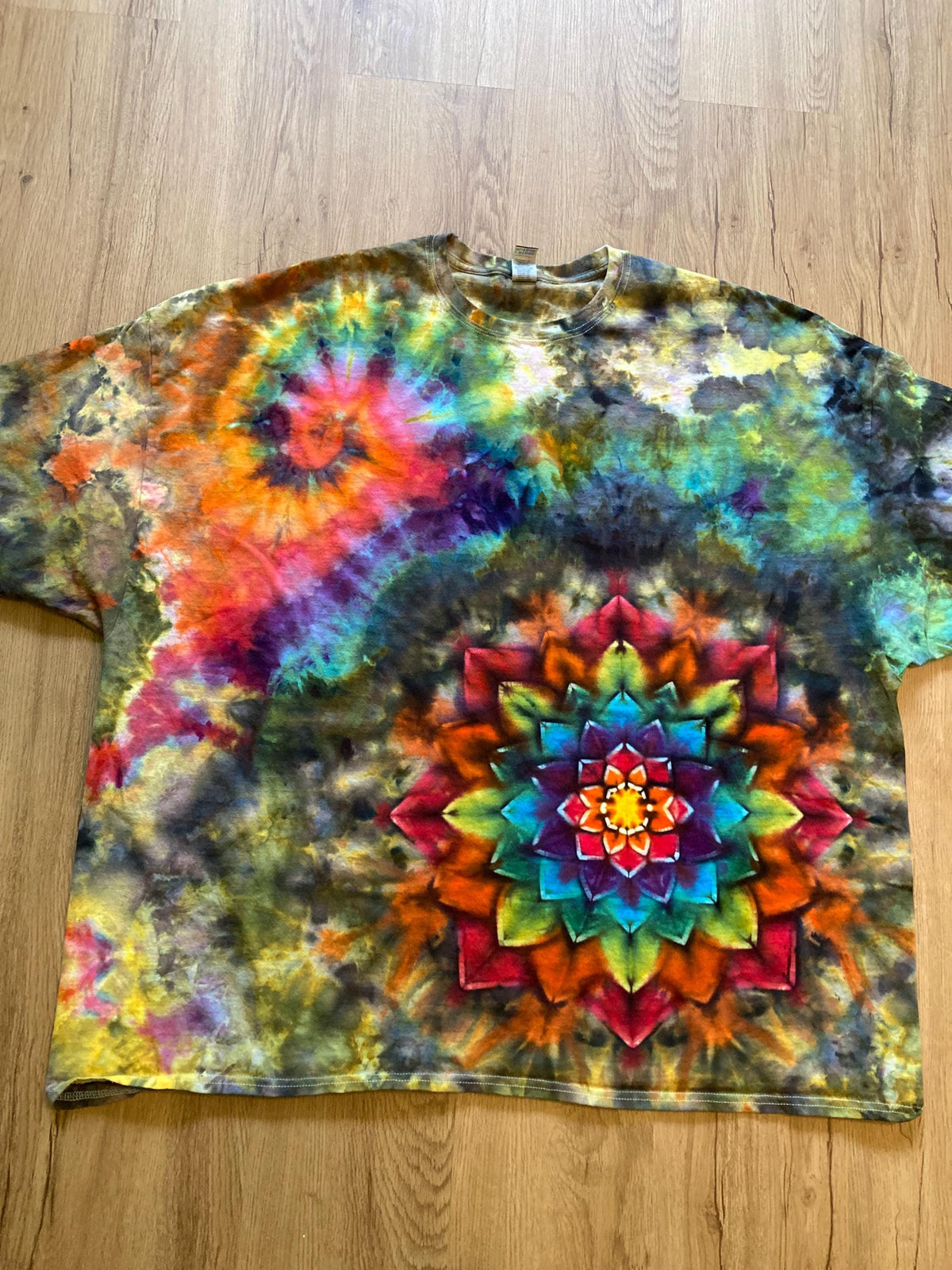 5XL Shirt | Special Tie Dye Shirt | Psychedelic T Shirt | Galaxy Ice Dye Shirt | Festival Shirt | Mandala Psytrance Shirt | Geode Tie Dye