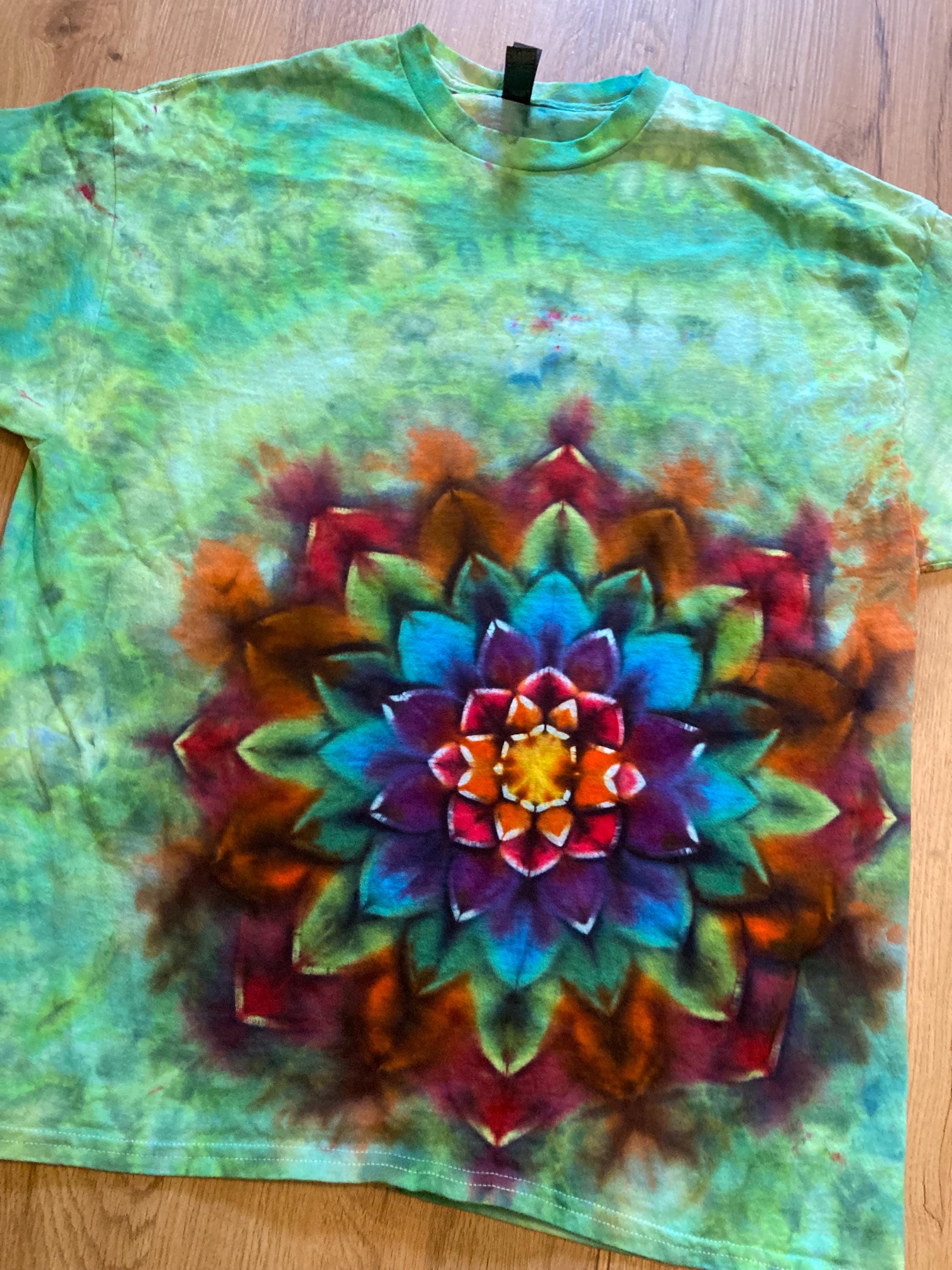 Xl Shirt | Mandala Tie Dye Shirt | Psychedelic T Shirt | Galaxy Ice Dye Shirt | Festival Shirt | Mandala Psytrance Shirt | Geode Tie Dye