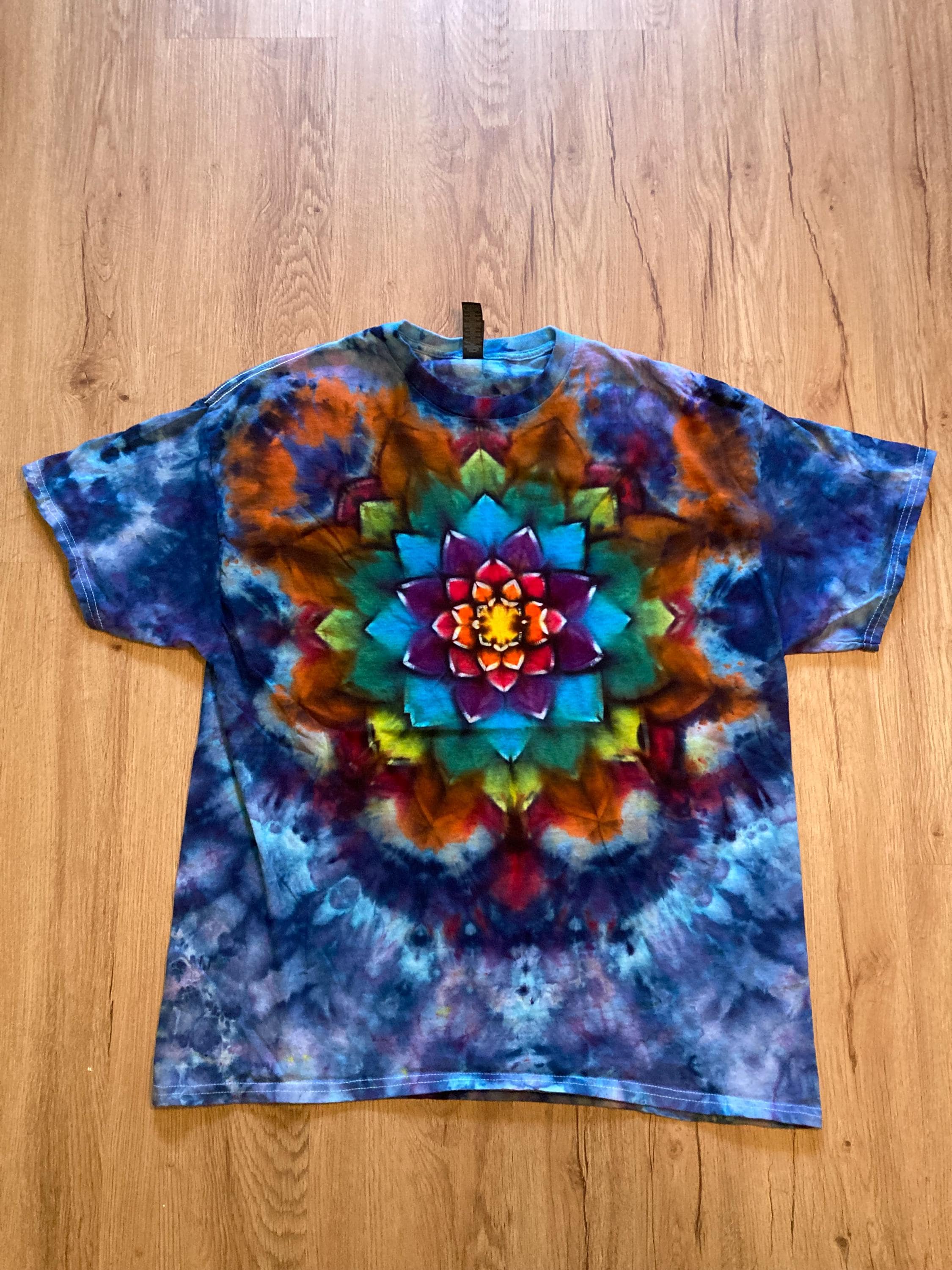 Xl Shirt | Mandala Tie Dye Shirt | Psychedelic T Shirt | Galaxy Ice Dye Shirt | Festival Shirt | Mandala Psytrance Shirt | Geode Tie Dye