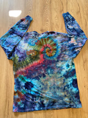 XL Shirt | Handmade Special Mandala Shirt | Trippy Tie Dye | Lotus Flower Shirt | Oversized Tee | Psychedelic Shirt | Long Sleeve Yoga Tee