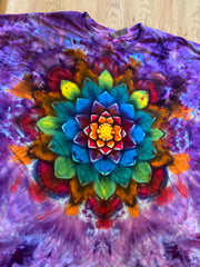 3XL Shirt | Handmade Mandala Shirt | Trippy Tie Dye Tee | Lotus Flower Shirt | Oversized Tee | Psychedelic Shirt | Long Sleeve Yoga Tee