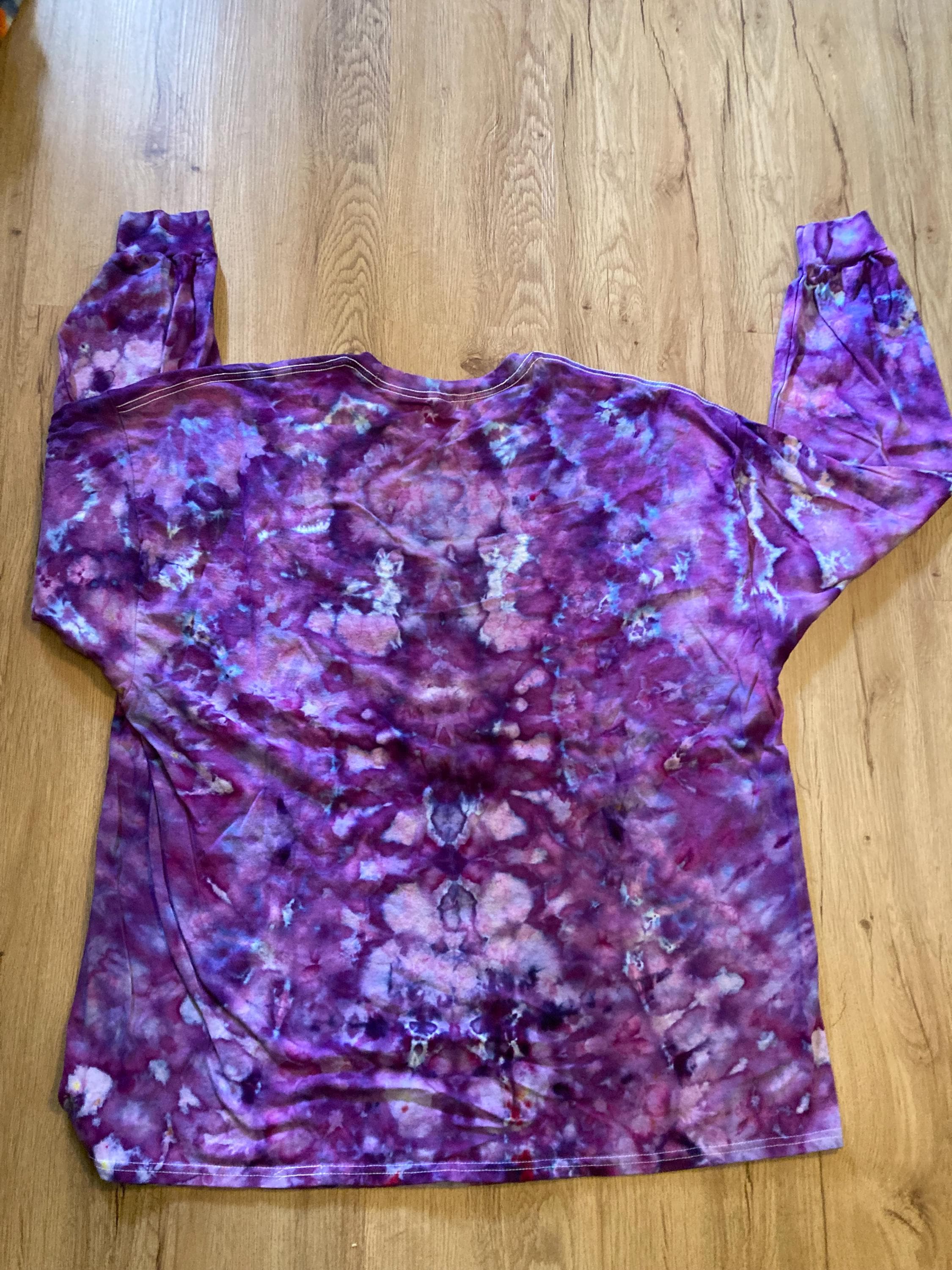 3XL Shirt | Handmade Mandala Shirt | Trippy Tie Dye Tee | Lotus Flower Shirt | Oversized Tee | Psychedelic Shirt | Long Sleeve Yoga Tee