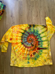 5XL Shirt | Handmade Spiral Swirl Shirt | Trippy Tie Dye Tee | Super Spiral Shirt | Oversized Tee | Psychedelic Shirt | Long Sleeve Yoga Tee