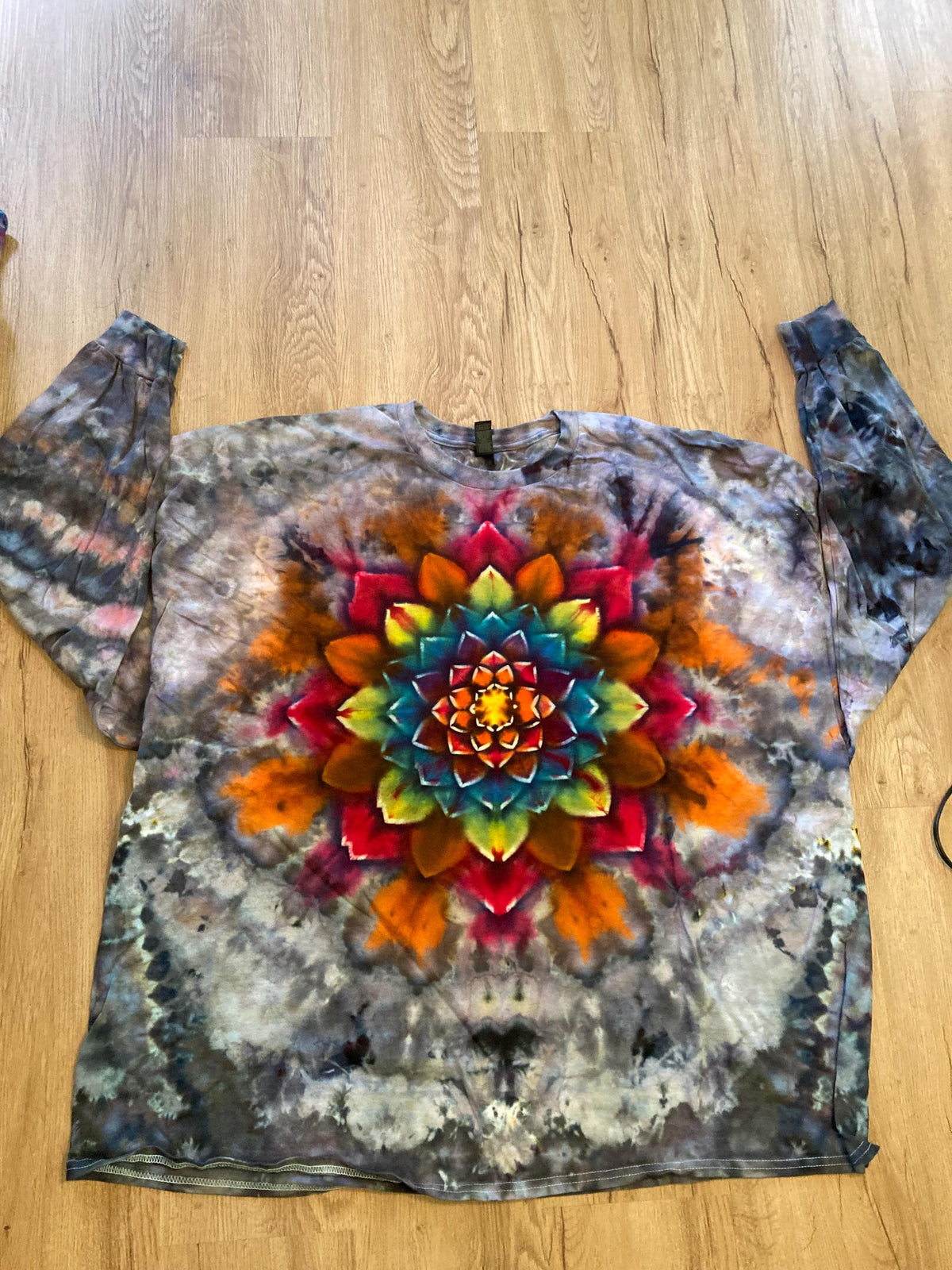 5XL Shirt | Handmade mandala Shirt | Trippy Tie Dye Tee | Super Spiral Shirt | Oversized Tee | Psychedelic Shirt | Long Sleeve Yoga Tee