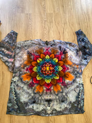 5XL Shirt | Handmade mandala Shirt | Trippy Tie Dye Tee | Super Spiral Shirt | Oversized Tee | Psychedelic Shirt | Long Sleeve Yoga Tee