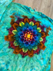 3XL Shirt | Handmade Mandala Shirt | Trippy Tie Dye Tee | Lotus Flower Shirt | Oversized Tee | Psychedelic Shirt | Long Sleeve Yoga Tee