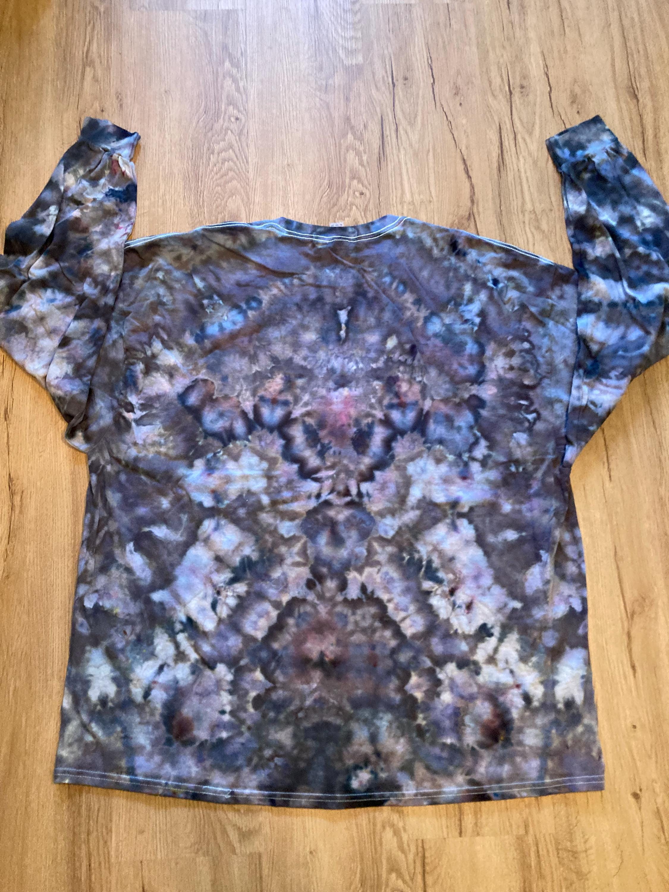 3XL Shirt | Handmade Mandala Shirt | Trippy Tie Dye Tee | Lotus Flower Shirt | Oversized Tee | Psychedelic Shirt | Long Sleeve Yoga Tee