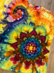 3XL Shirt | Handmade Special Mandala Shirt | Trippy Tie Dye | Lotus Flower Shirt | Oversized Tee | Psychedelic Shirt | Long Sleeve Yoga Tee