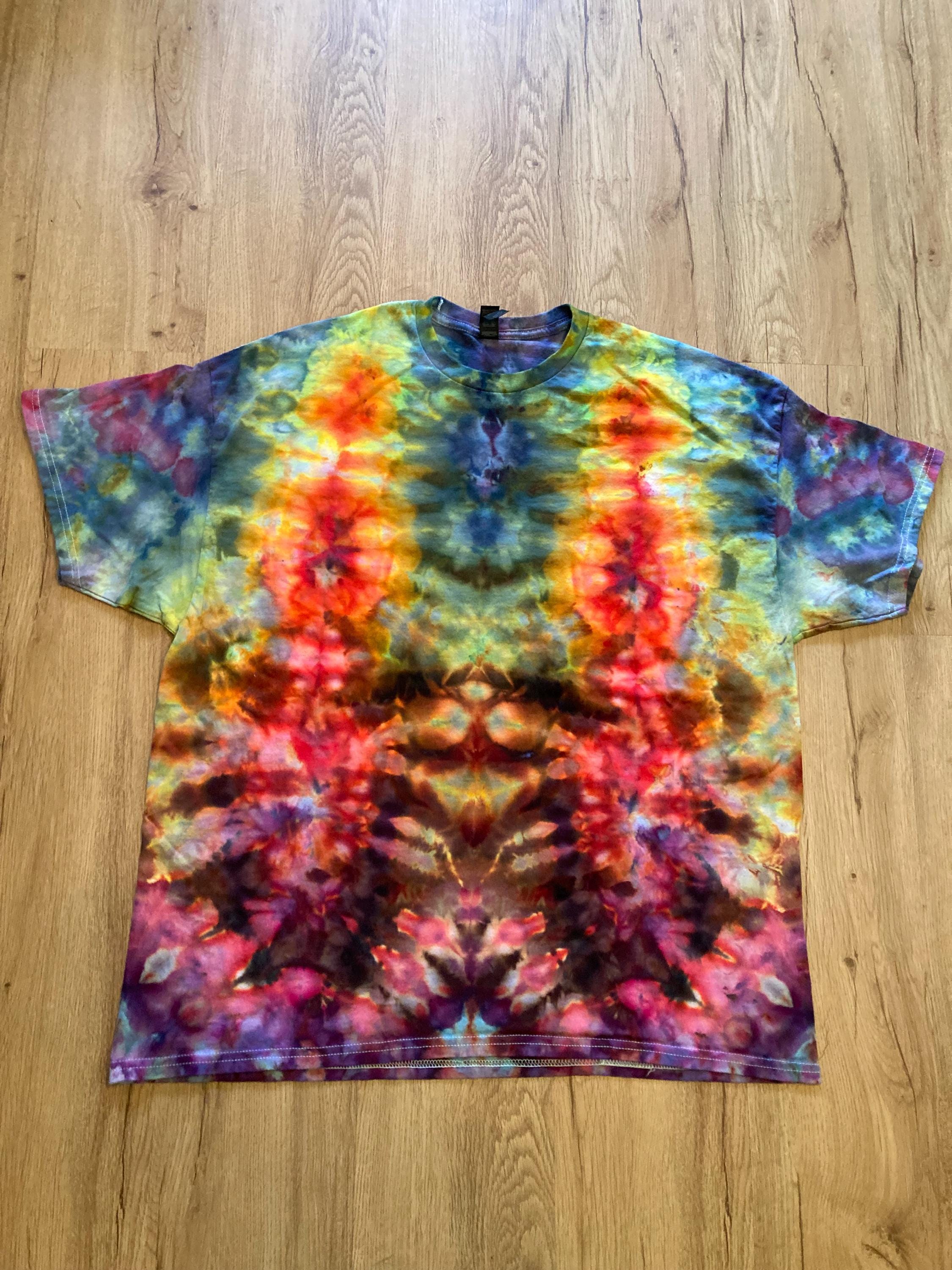 2Xl | fractal Tie Dye Shirt | Psychedelic T Shirt | Galaxy Ice Dye Shirt | Festival Shirt | Mandala Psytrance Shirt | Geode Tie Dye