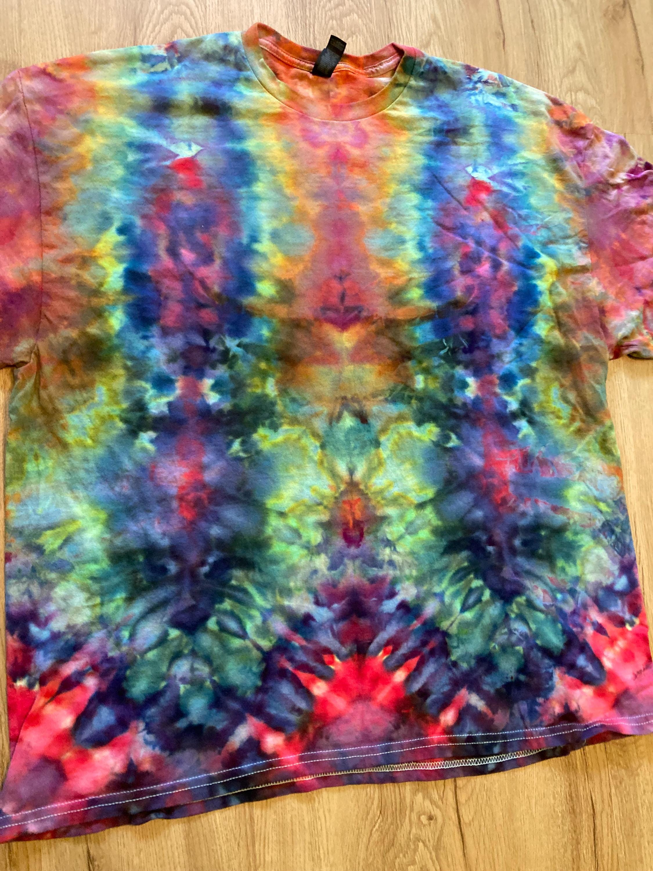 2Xl | fractal Tie Dye Shirt | Psychedelic T Shirt | Galaxy Ice Dye Shirt | Festival Shirt | Mandala Psytrance Shirt | Geode Tie Dye