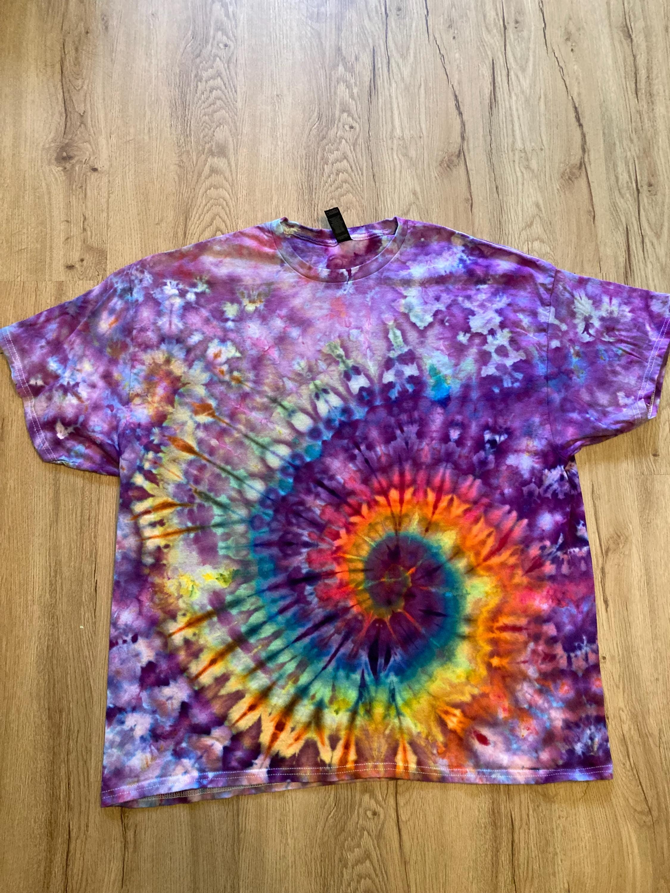 2Xl | Spiral Swirl Tie Dye Shirt | Psychedelic T Shirt | Galaxy Ice Dye Shirt | Festival Shirt | Mandala Psytrance Shirt | Geode Tie Dye