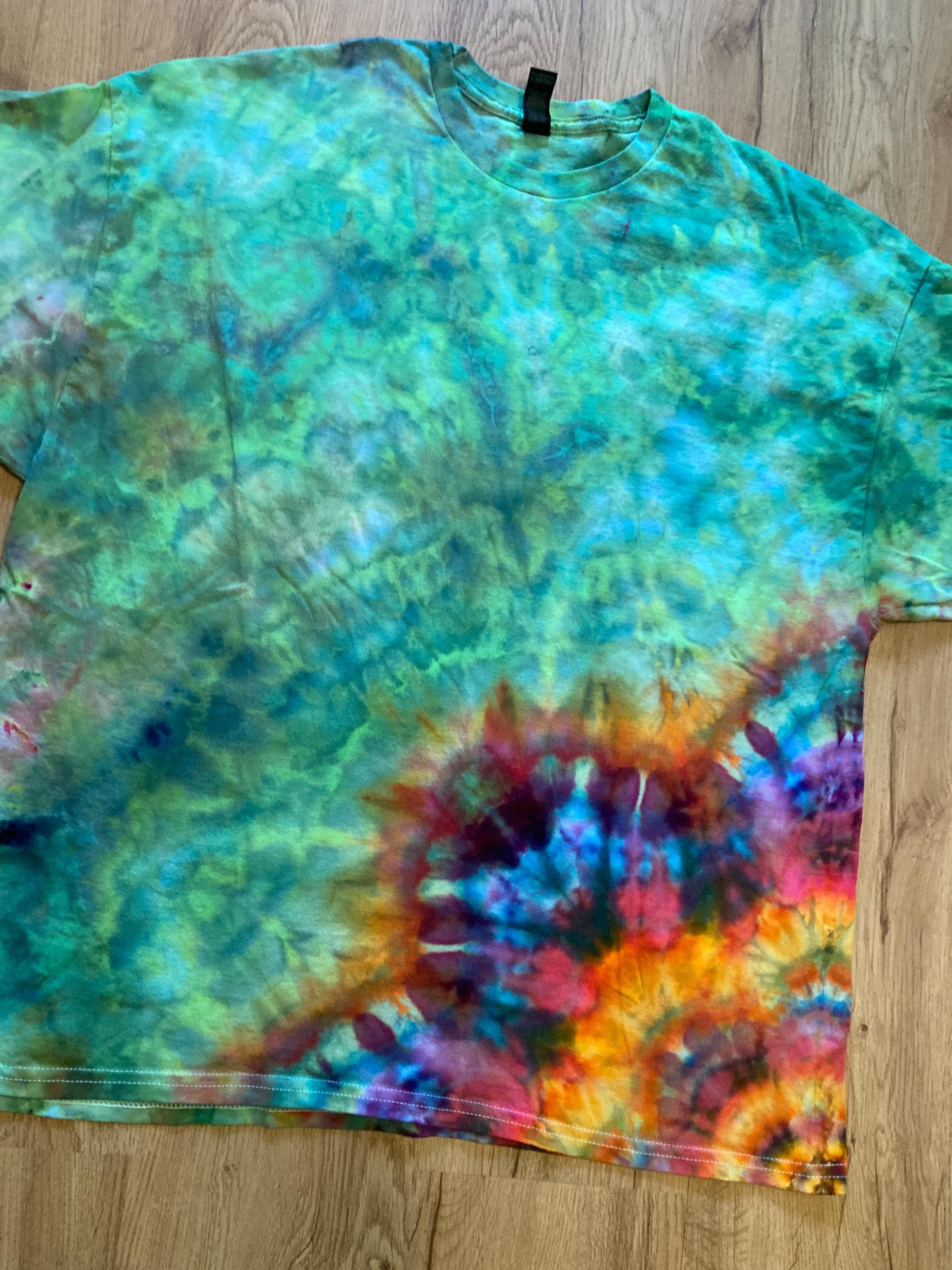 2Xl | Lotus Tie Dye Shirt | Psychedelic T Shirt | Galaxy Ice Dye Shirt | Festival Shirt | Mandala Psytrance Shirt | Geode Tie Dye