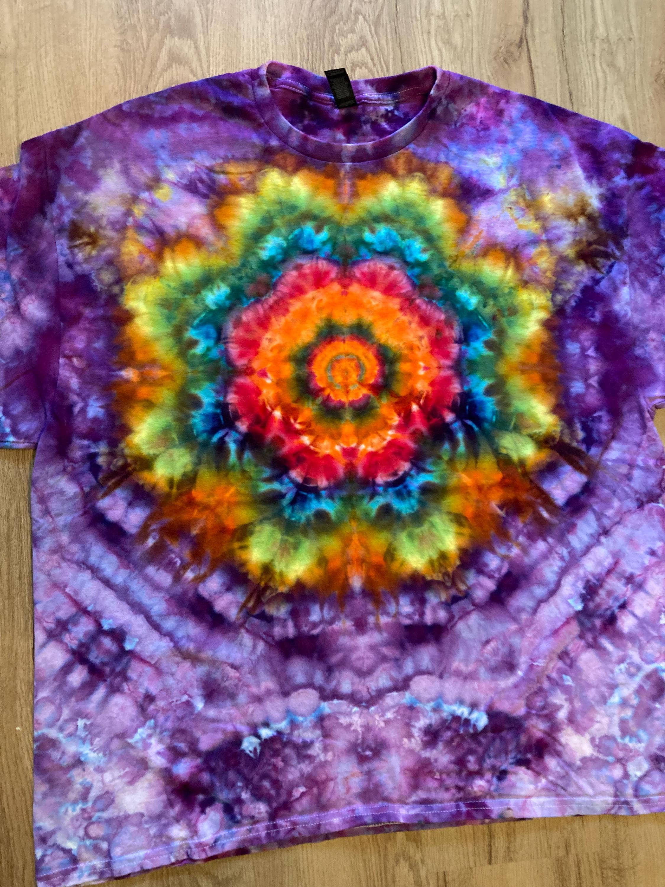 2Xl | Lotus Tie Dye Shirt | Psychedelic T Shirt | Galaxy Ice Dye Shirt | Festival Shirt | Mandala Psytrance Shirt | Geode Tie Dye