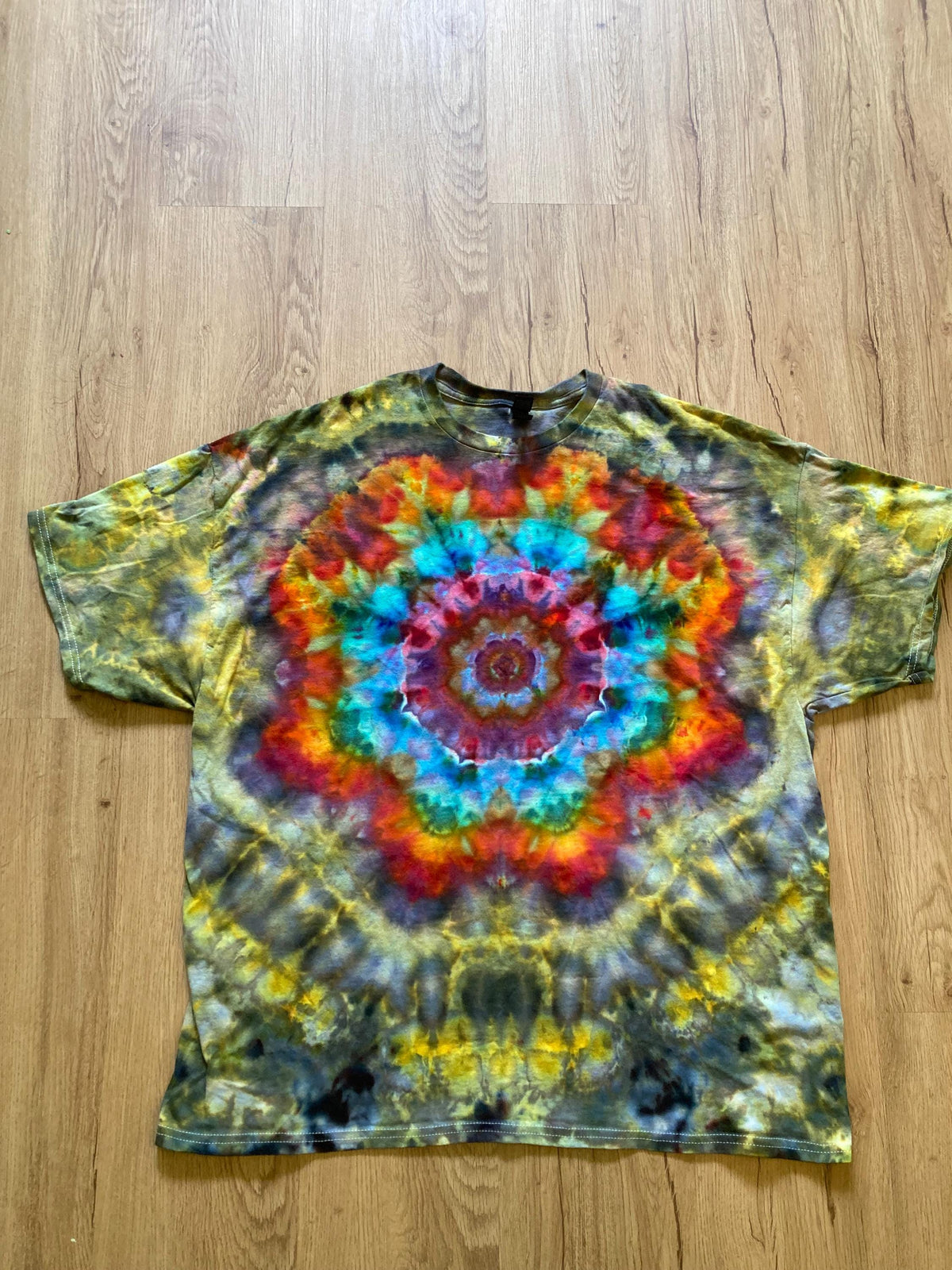 2Xl | Lotus Tie Dye Shirt | Psychedelic T Shirt | Galaxy Ice Dye Shirt | Festival Shirt | Mandala Psytrance Shirt | Geode Tie Dye