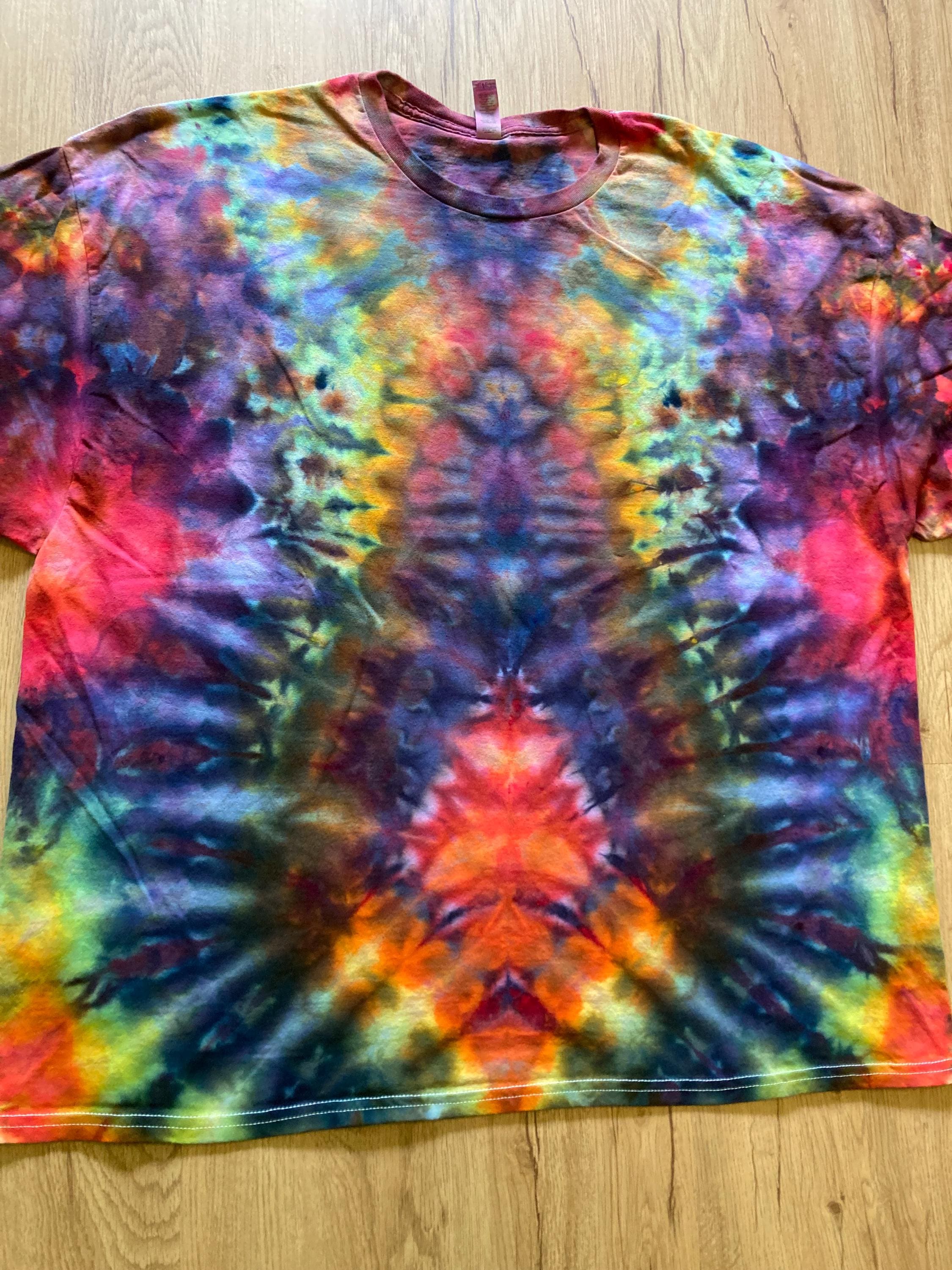 3XL Shirt | Fractal Tie Dye Shirt | Psychedelic T Shirt | Galaxy Ice Dye Shirt | Festival Shirt | Mandala Psytrance Shirt | Geode Tie Dye
