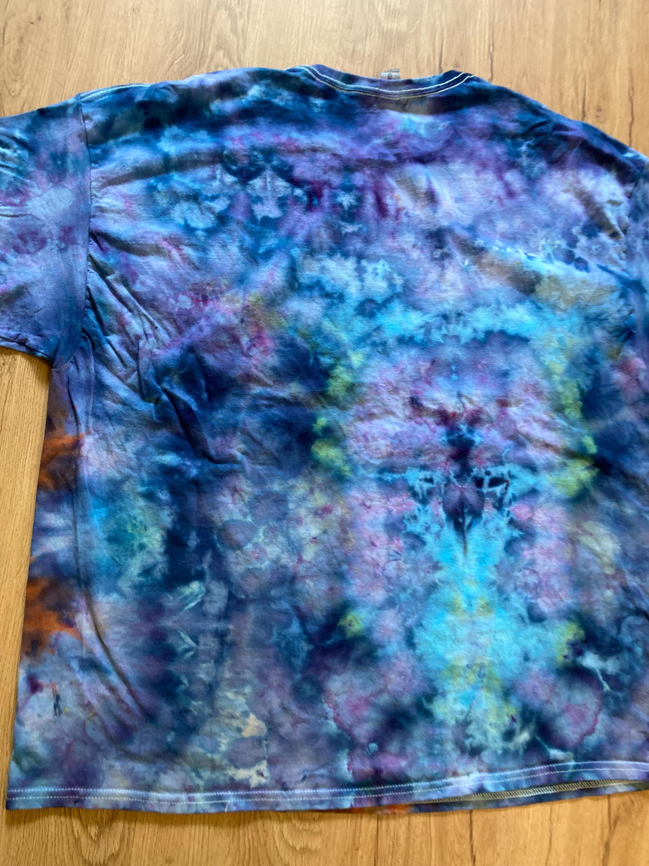 3XL Shirt | Lotus Tie Dye Shirt | Psychedelic T Shirt | Galaxy Ice Dye Shirt | Festival Shirt | Mandala Psytrance Shirt | Geode Tie Dye