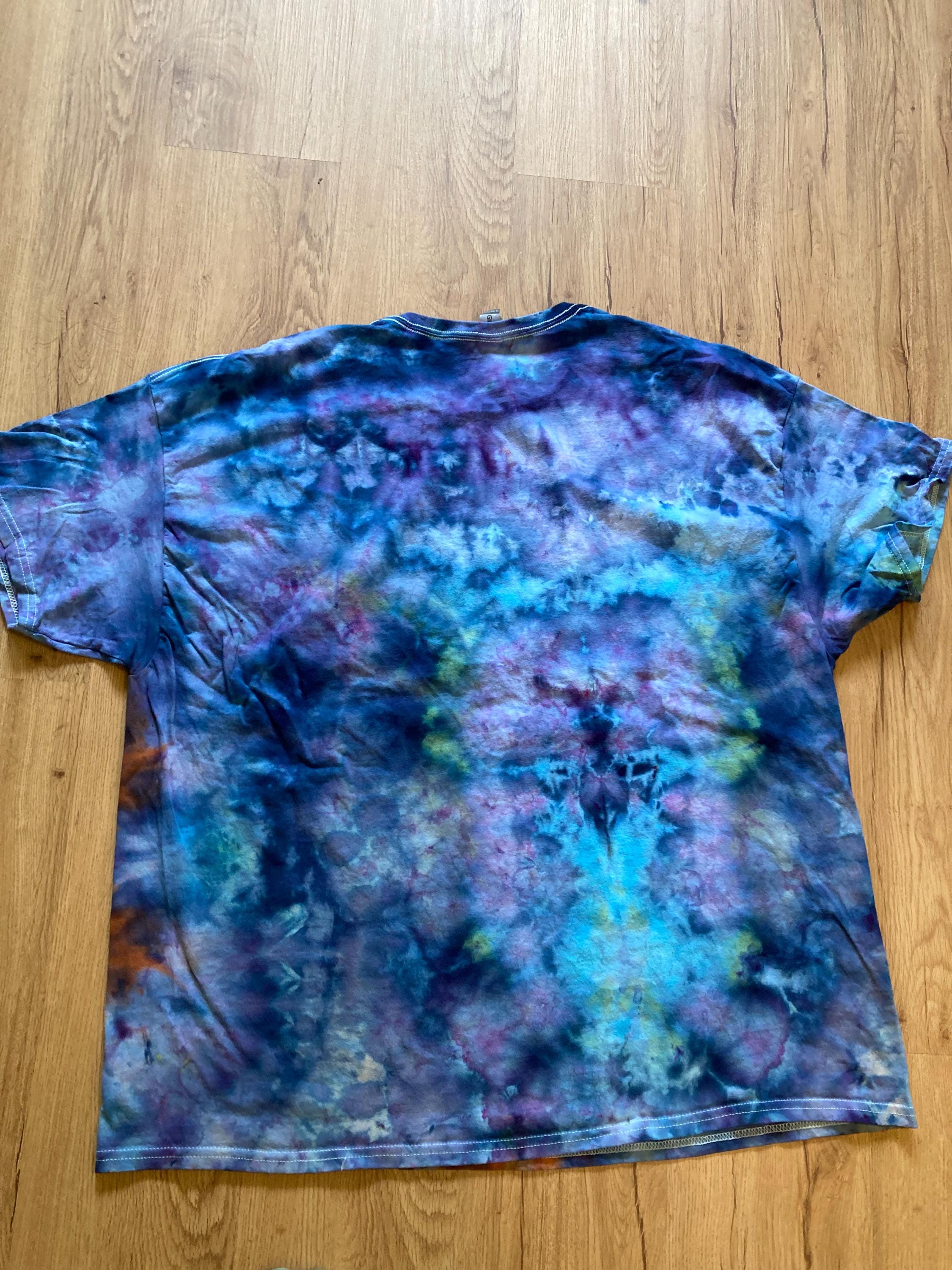 3XL Shirt | Lotus Tie Dye Shirt | Psychedelic T Shirt | Galaxy Ice Dye Shirt | Festival Shirt | Mandala Psytrance Shirt | Geode Tie Dye