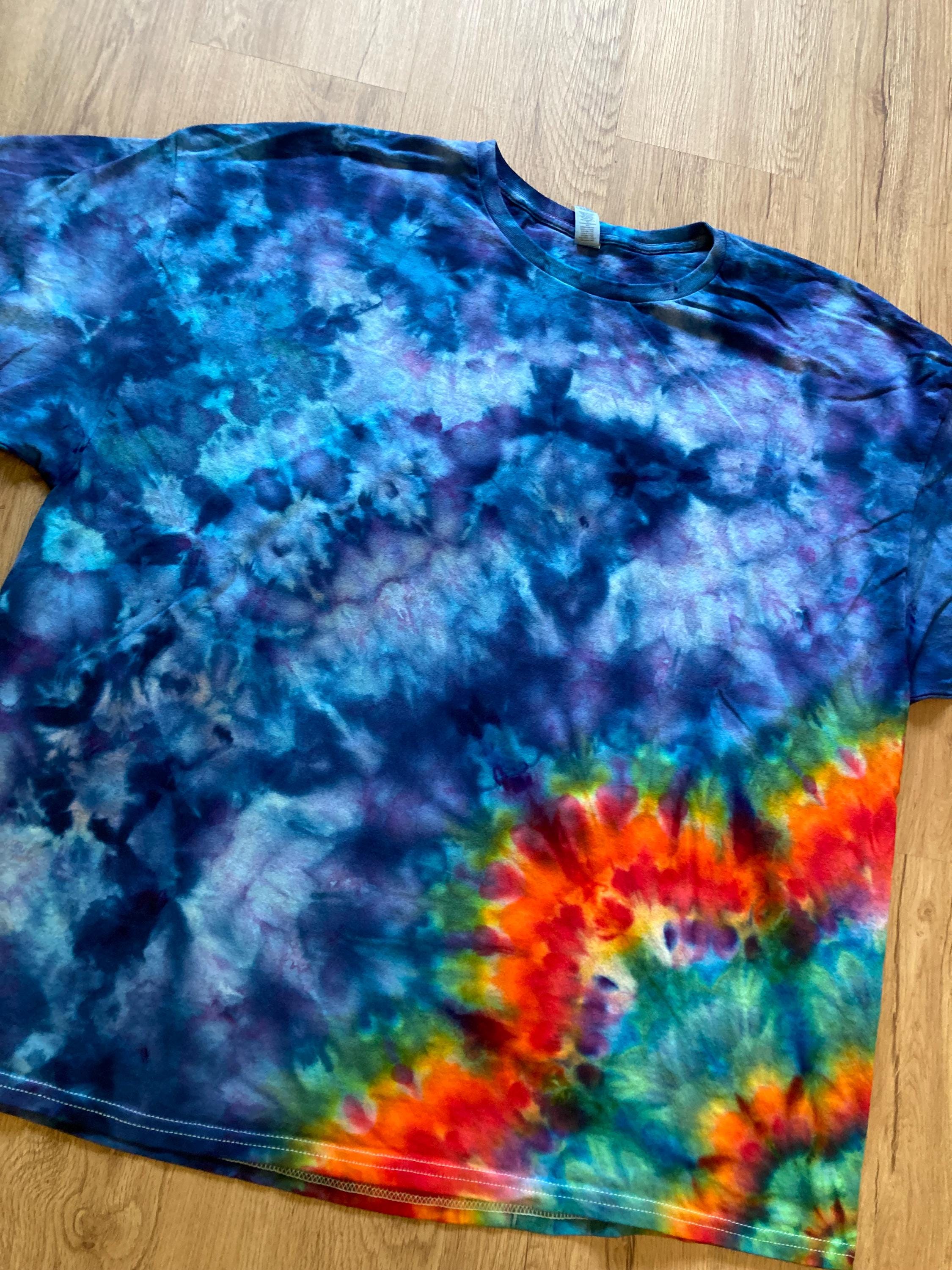 3XL Shirt | Lotus Tie Dye Shirt | Psychedelic T Shirt | Galaxy Ice Dye Shirt | Festival Shirt | Mandala Psytrance Shirt | Geode Tie Dye