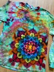 Large Shirt | Handmade Special Mandala Shirt | Trippy Tie Dye | Lotus Flower Shirt | Oversized Tee| Psychedelic Shirt | Long Sleeve Yoga Tee