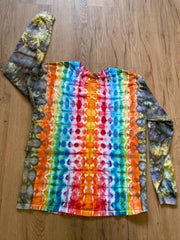 Large Shirt | Handmade fractal Shirt | Trippy Tie Dye Tee | Lotus Flower Shirt | Oversized Tee | Psychedelic Shirt | Long Sleeve Yoga Tee