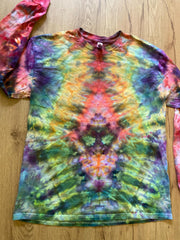 Large Shirt | Handmade fractal Shirt | Trippy Tie Dye Tee | Lotus Flower Shirt | Oversized Tee | Psychedelic Shirt | Long Sleeve Yoga Tee