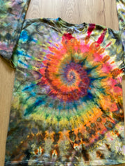 Large Shirt | Handmade Spiral swirl Shirt | Trippy Tie Dye Tee | Flower Shirt | Oversized Tee | Psychedelic Shirt | Long Sleeve Yoga Tee