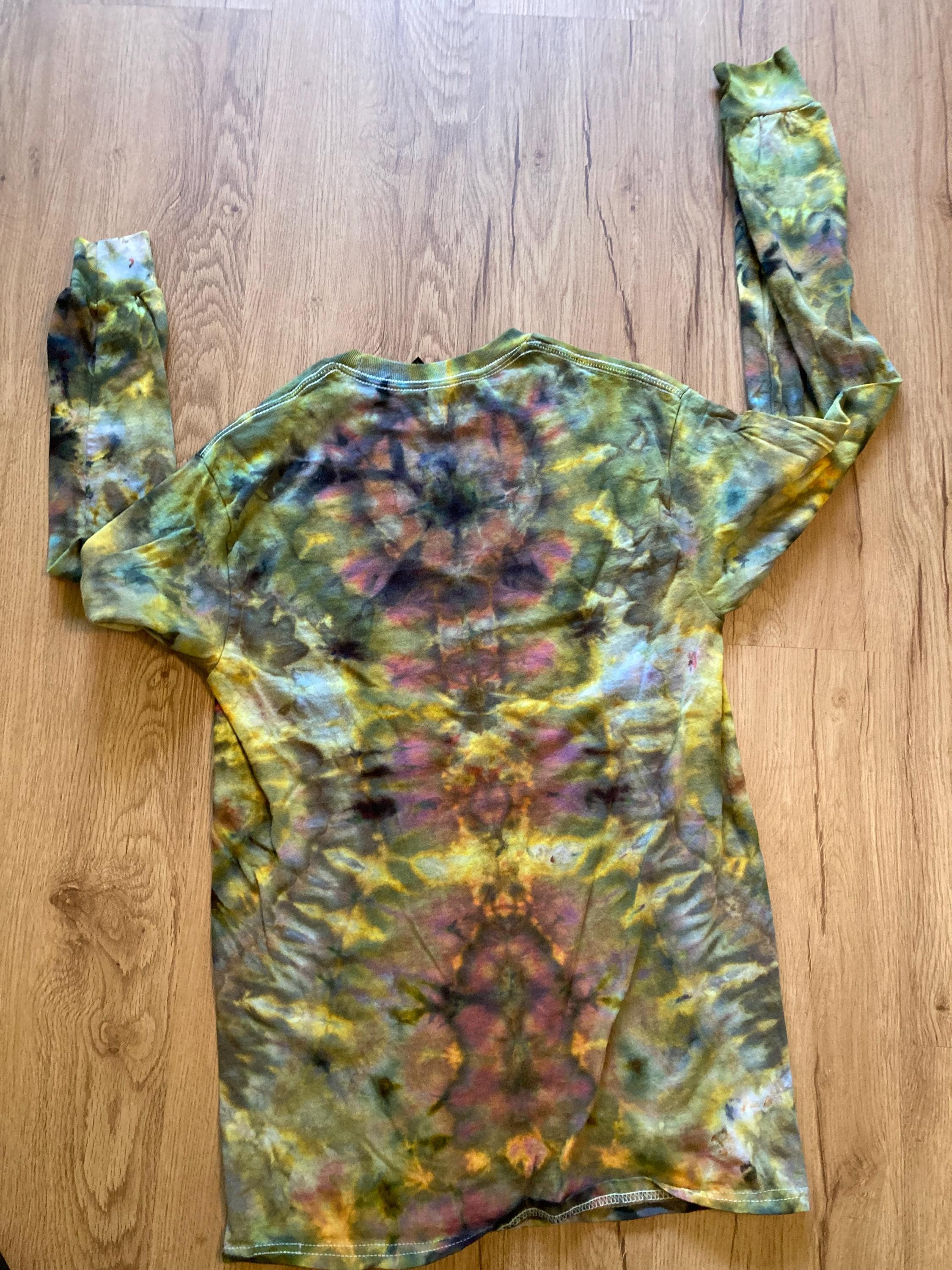 Small Shirt | Handmade Mandala Shirt | Trippy Tie Dye Tee | Lotus Flower Shirt | Oversized Tee | Psychedelic Shirt | Long Sleeve Yoga Tee