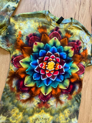 Small Shirt | Handmade Mandala Shirt | Trippy Tie Dye Tee | Lotus Flower Shirt | Oversized Tee | Psychedelic Shirt | Long Sleeve Yoga Tee