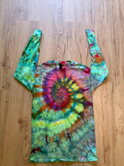 Small Shirt | Handmade Spiral Swirl Shirt | Trippy Tie Dye Tee | Lotus Flower Shirt | Oversized Tee | Psychedelic Shirt | Long Sleeve Yoga